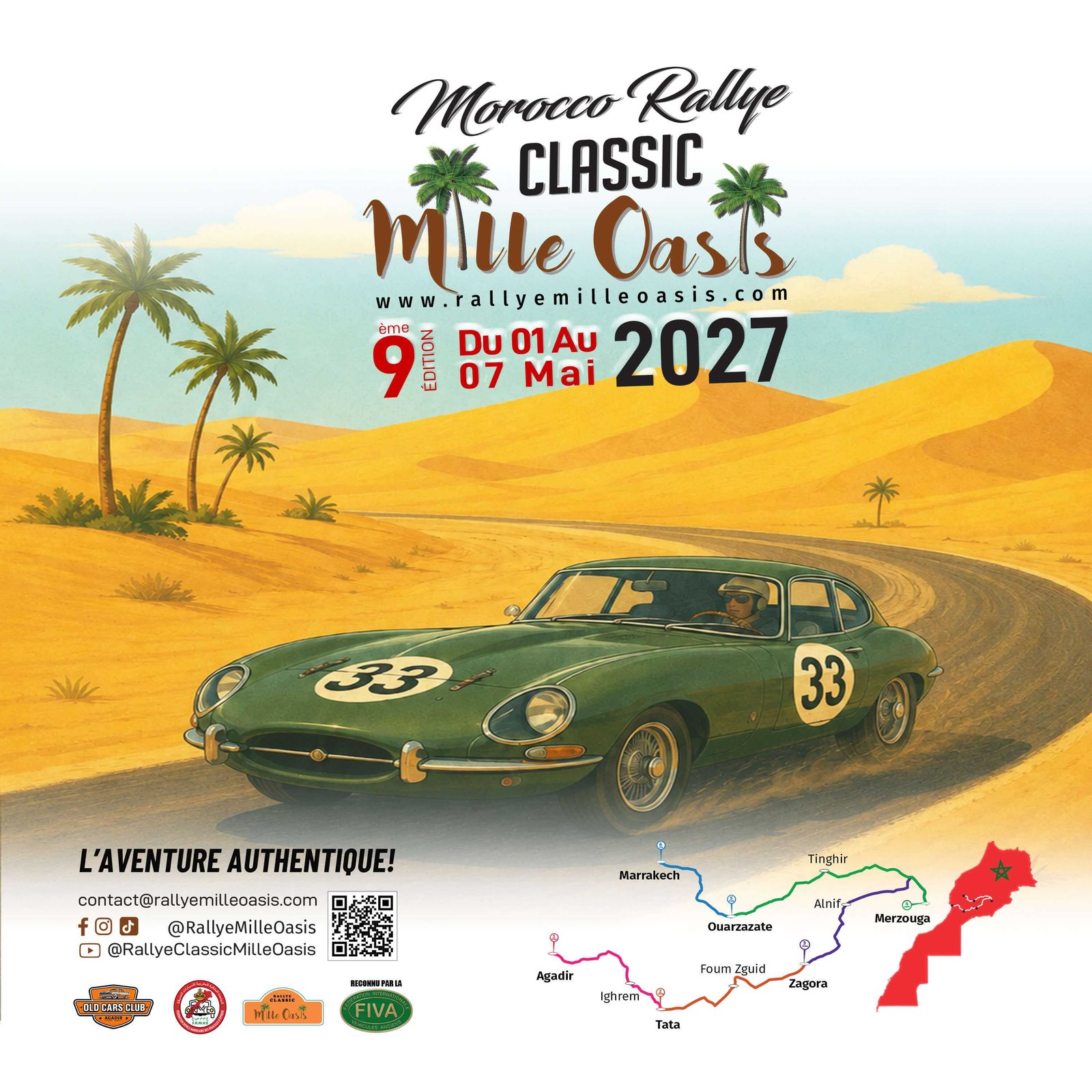 Affiche Rallye Mille Oasis