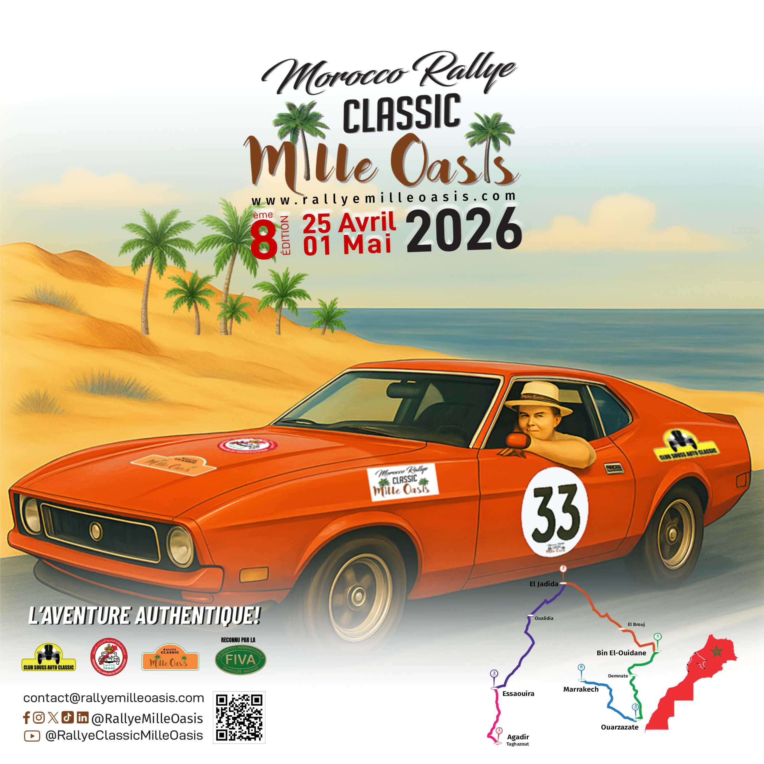 Affiche Rallye Mille Oasis